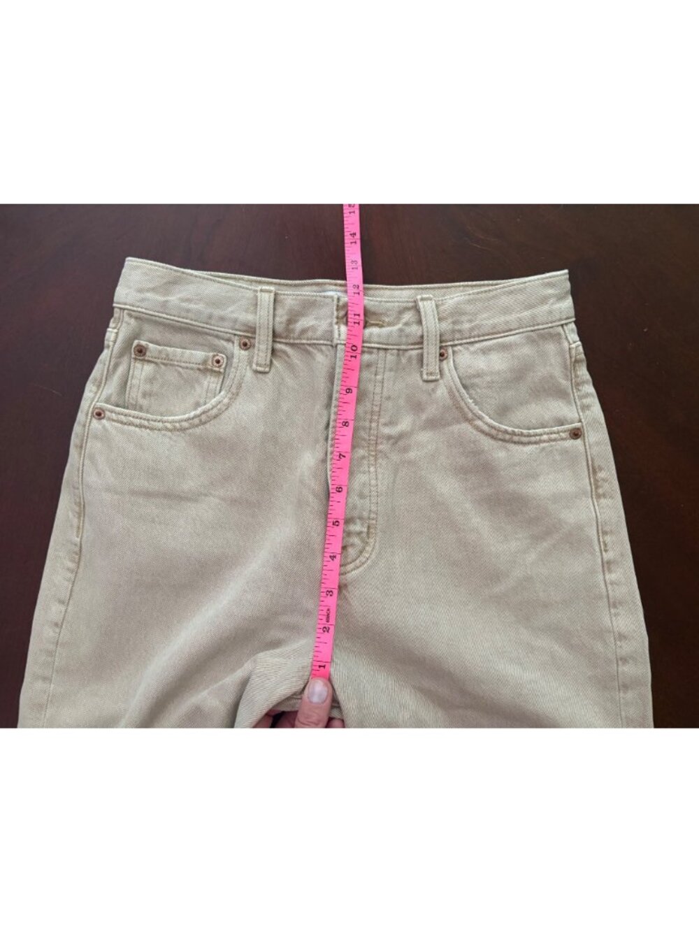 Pistola Ryder High Rise Cuffed Wide Leg Cropped Jeans Oatmeal Tan Beige Size 26 - Picture 11 of 14
